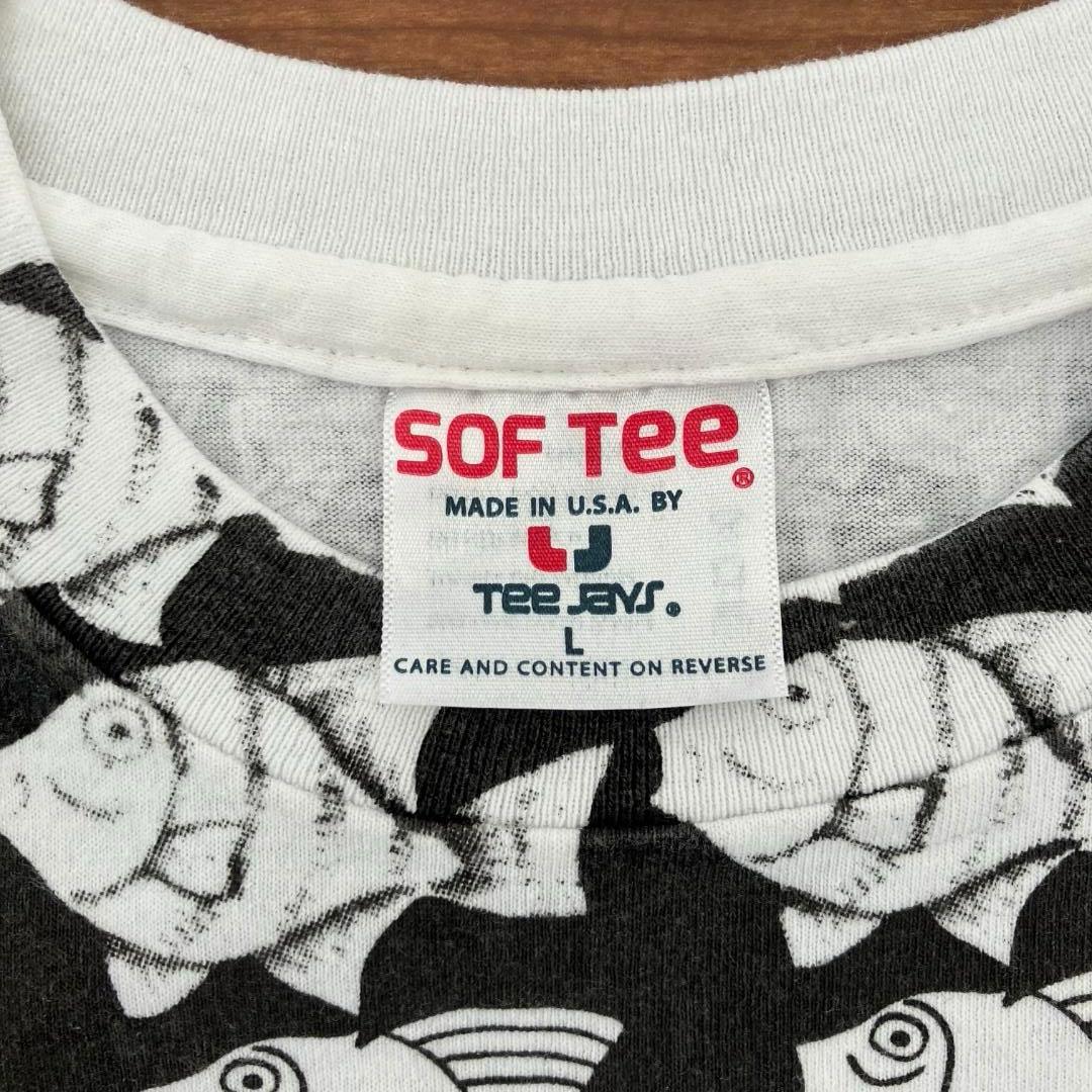 B*E様 90s エッシャー M.C.Escher 総柄 Tシャツ アート L