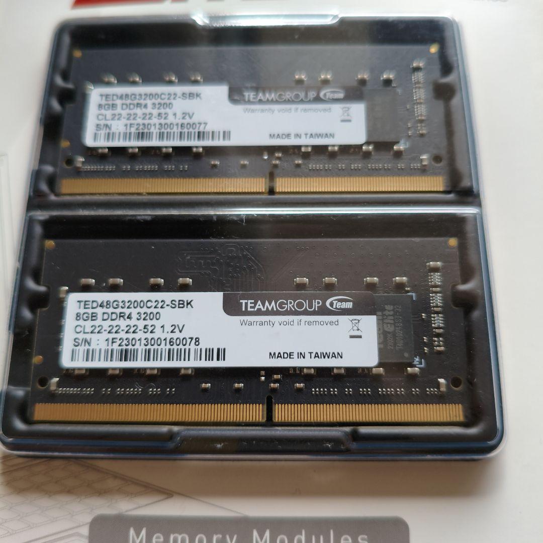 TEAM GROUP 16GB(8GBx2) DDR4 3200MHz メモリ
