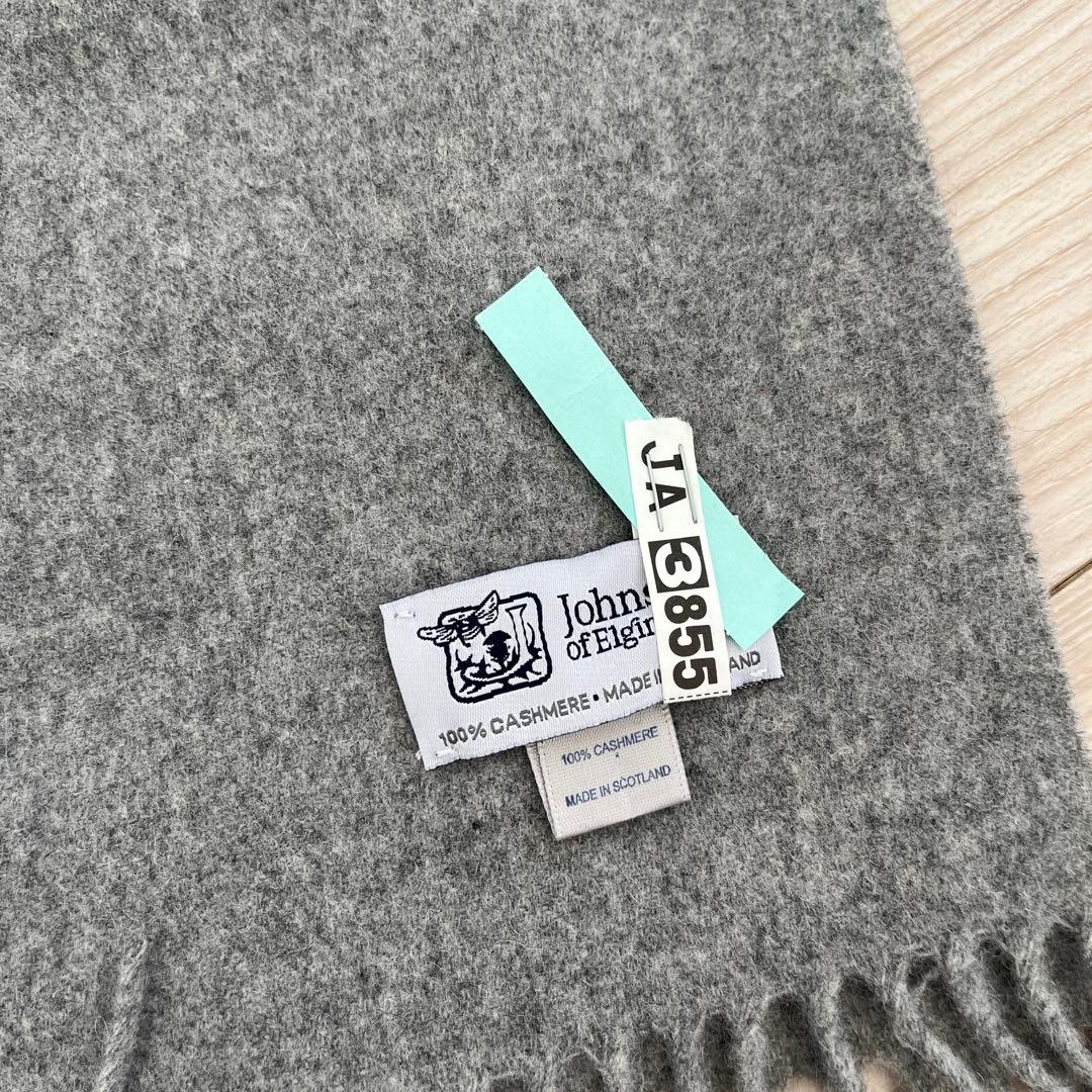 小判Johnstons of Elgin カシミヤ マフラー ストール　グレー