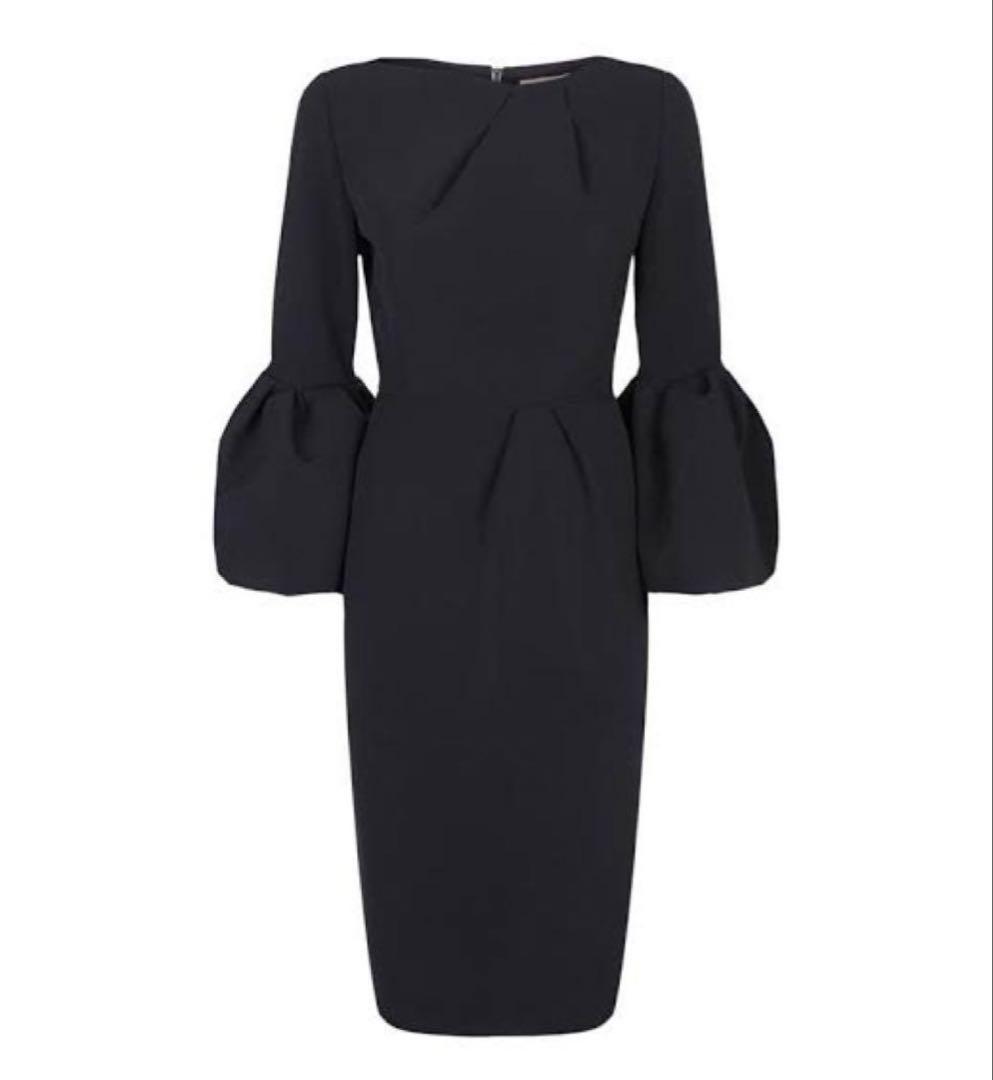 【ROKSANDA】BLACK bell-sleeve dress