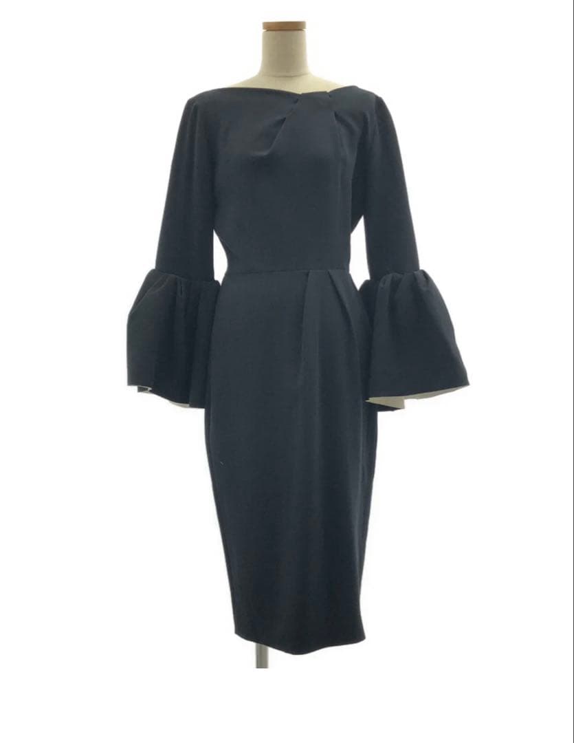 【ROKSANDA】BLACK bell-sleeve dress