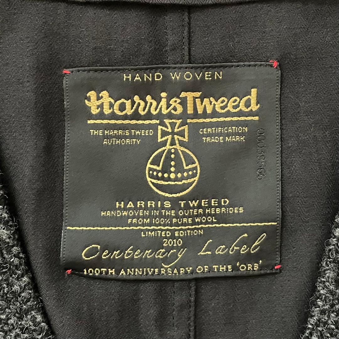 美品 Harris Tweed HAND WOVEN ウールベスト M グレー