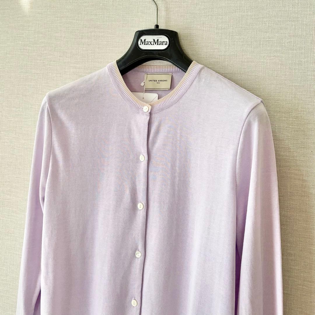新品✨ユナイテッドアローズ コットンシルク18G クルーネック カーディガン