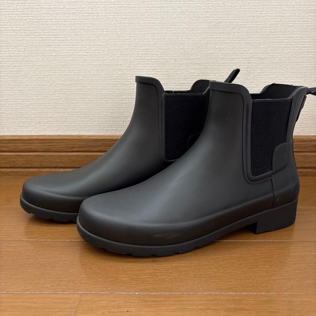 美品　HUNTER ブラック チェルシーブーツ