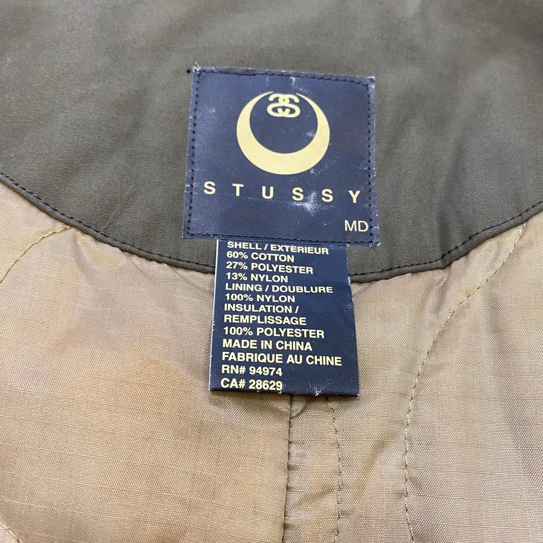 【stussy】　ステューシー　カーキ　ミリタリージャケット　キルティング　中綿
