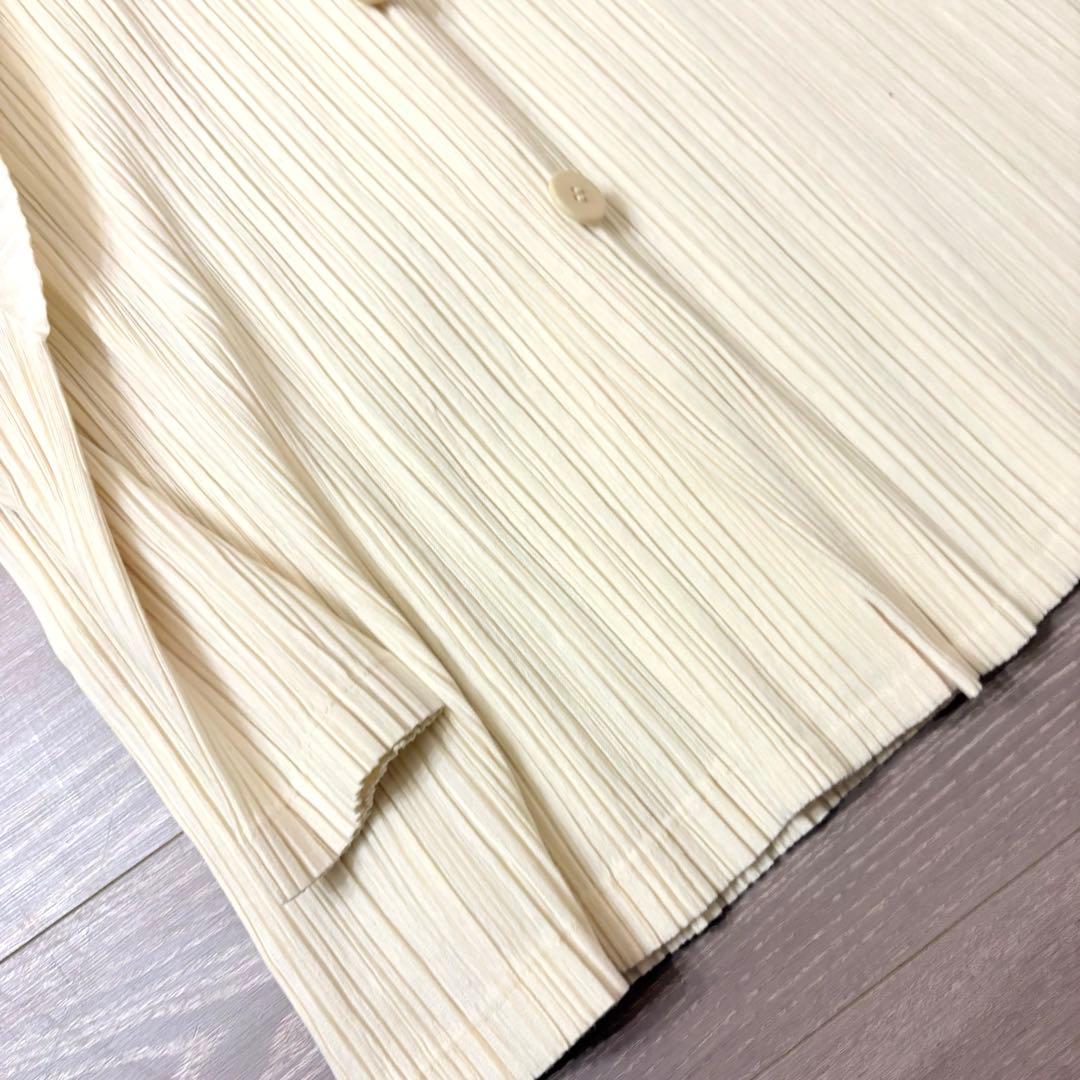 Pleats pleaseイッセイミヤケカーディガンアイボリージャケット