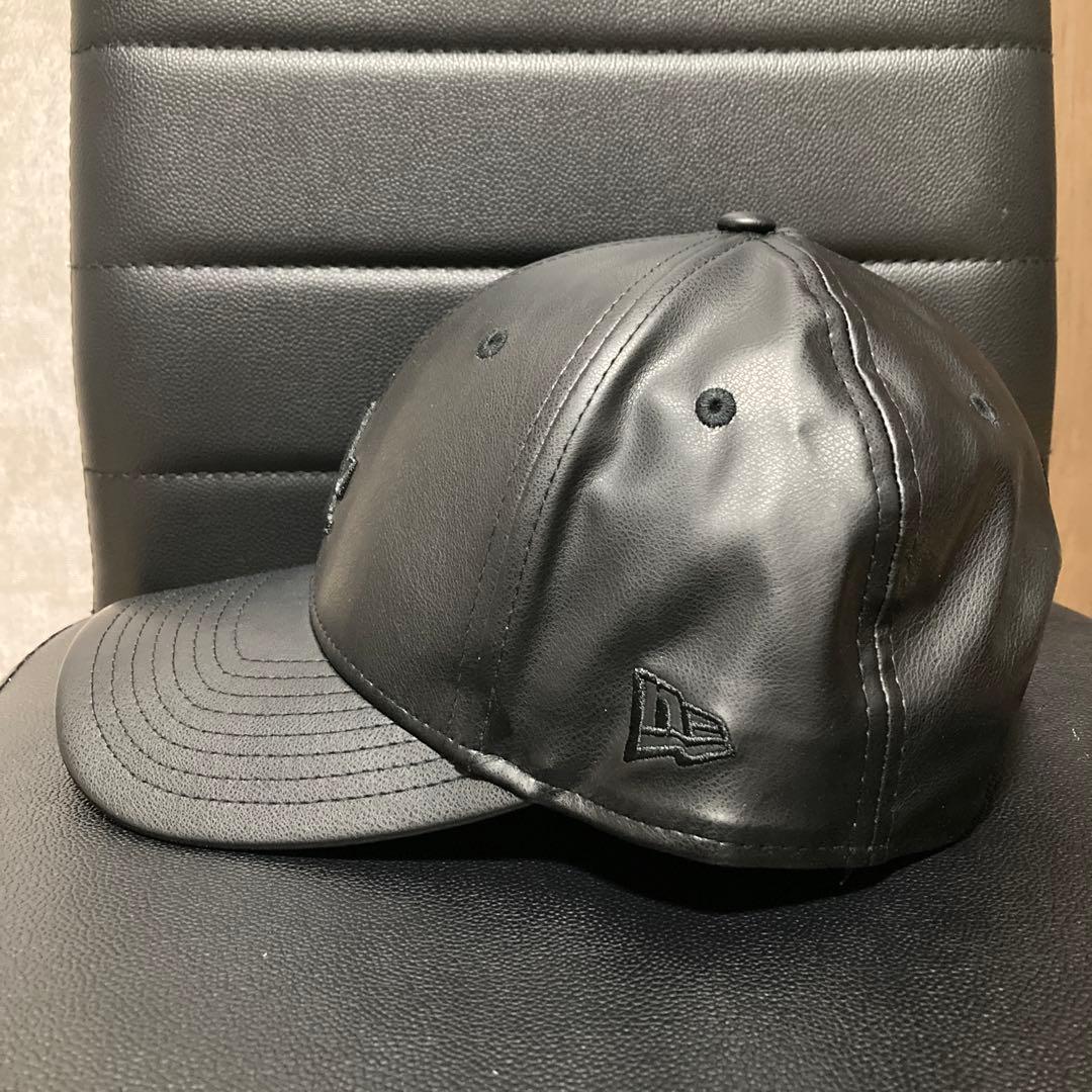 NEW ERA ニューエラ LAドジャース　黒x黒　レザー調　9FORTY