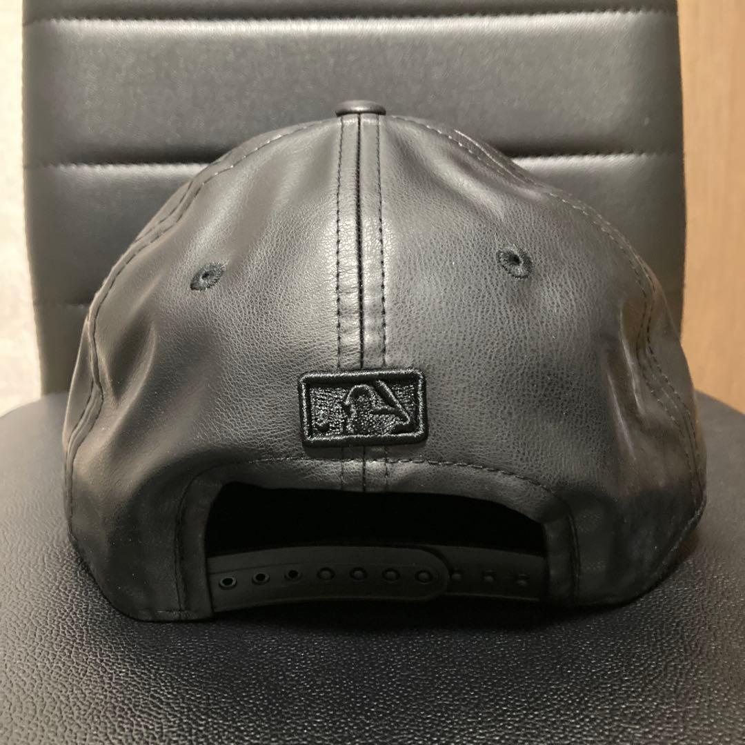 NEW ERA ニューエラ LAドジャース　黒x黒　レザー調　9FORTY