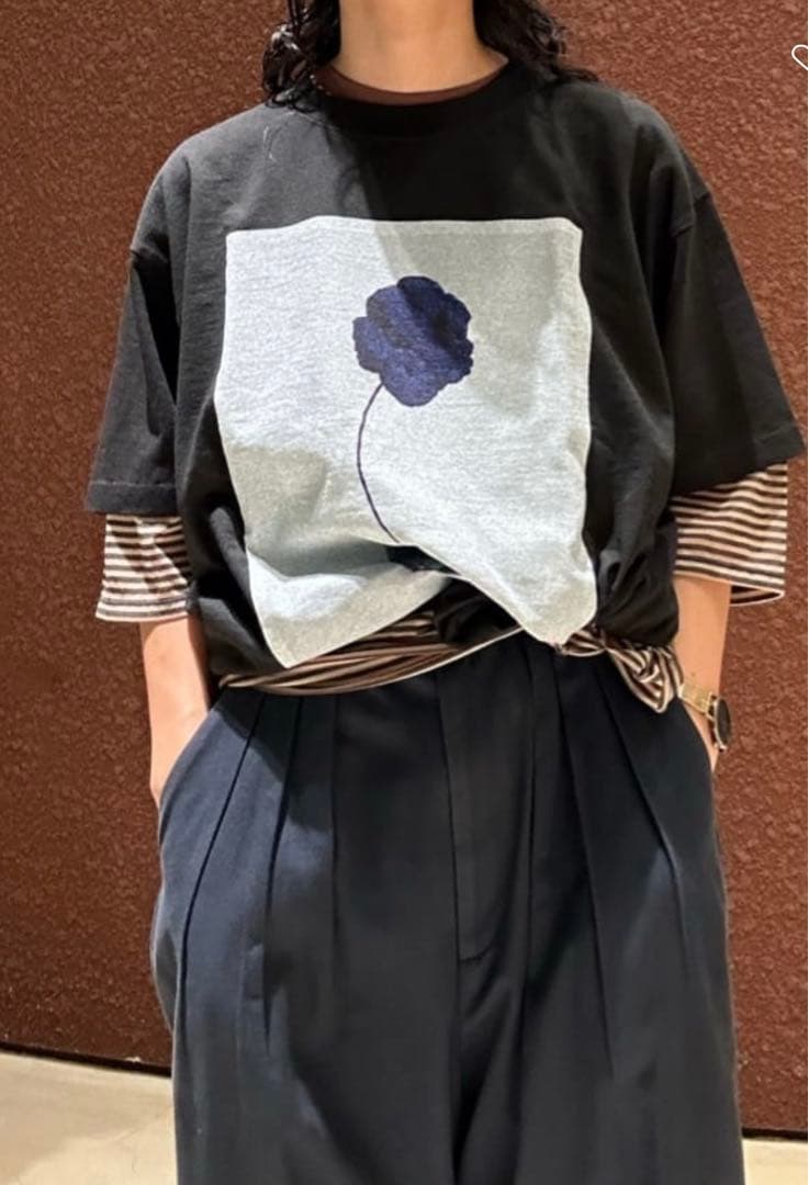 新品タグ付　6(ROKU) コットンナイロン シアーボーダーTシャツ