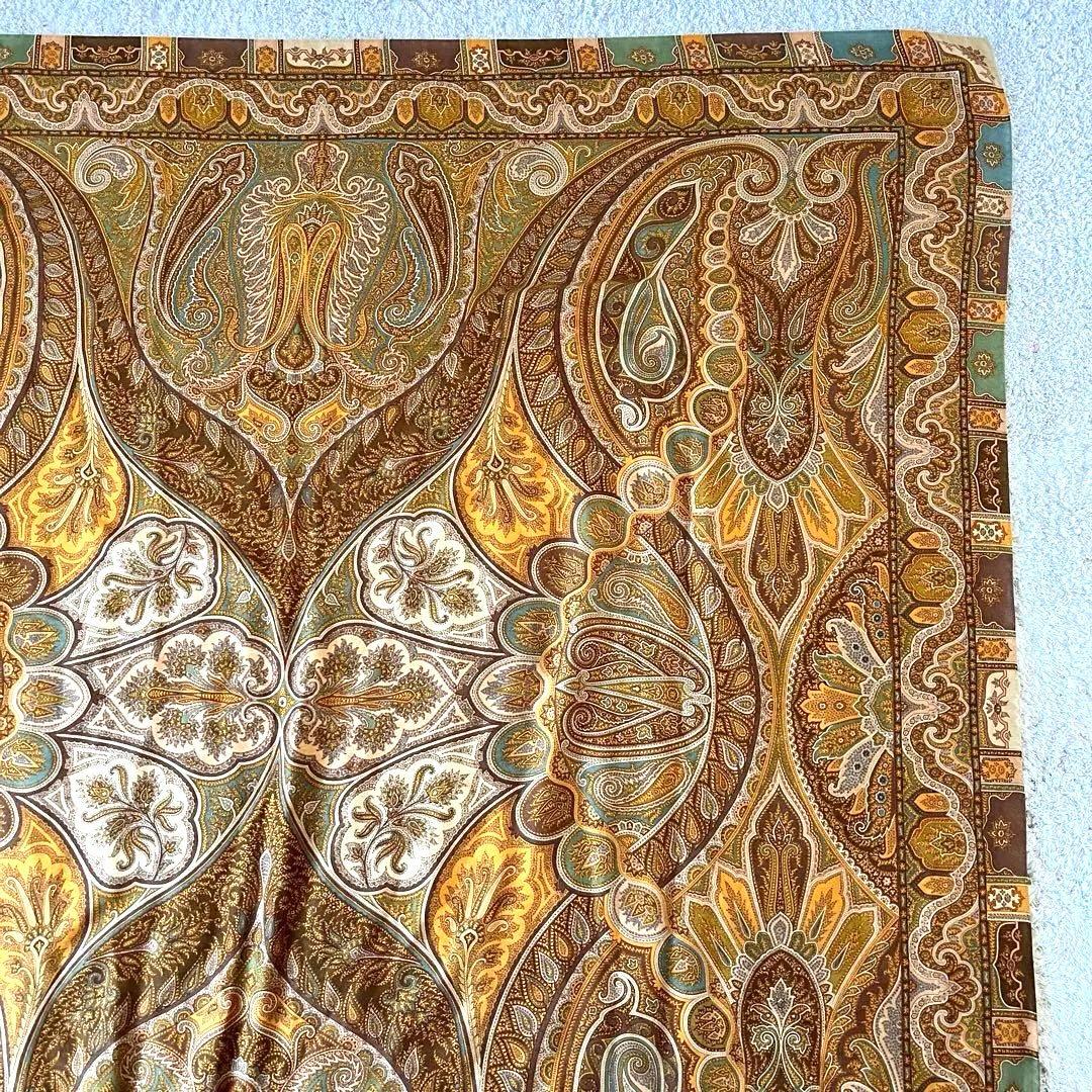極美品✨希少 エトロ 超大判 ストール ウール/シルク混 ペイズリー柄