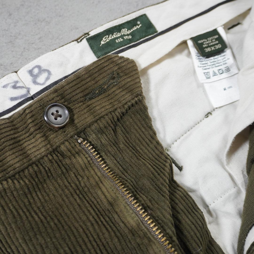 Eddie Bauer 太畝コーデュロイパンツ 2タック ブラウン 古着