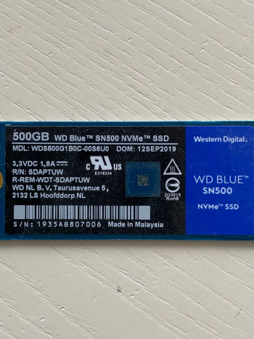 内蔵型SSD WD Blue SN500 500GB NVMe SSD