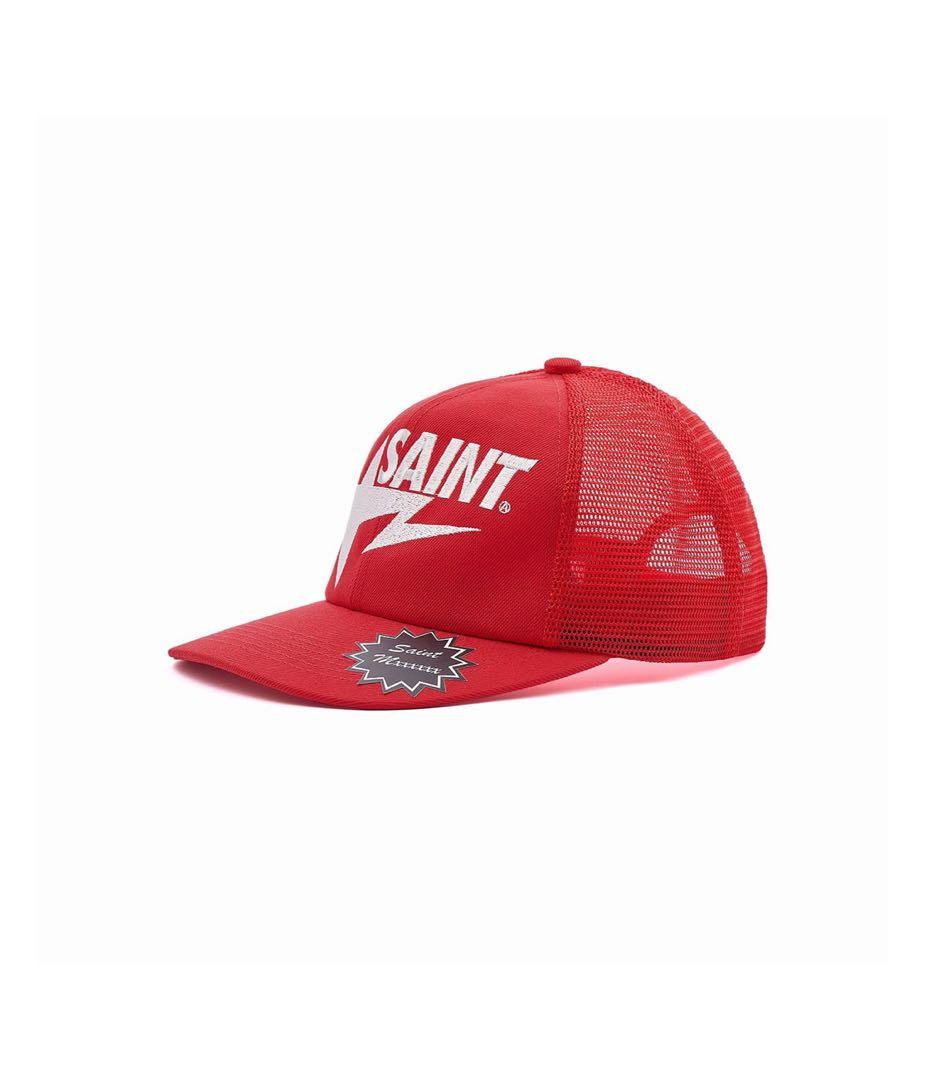 マ*ロ様 セントマイケル　BAPE_MESH CAP RED