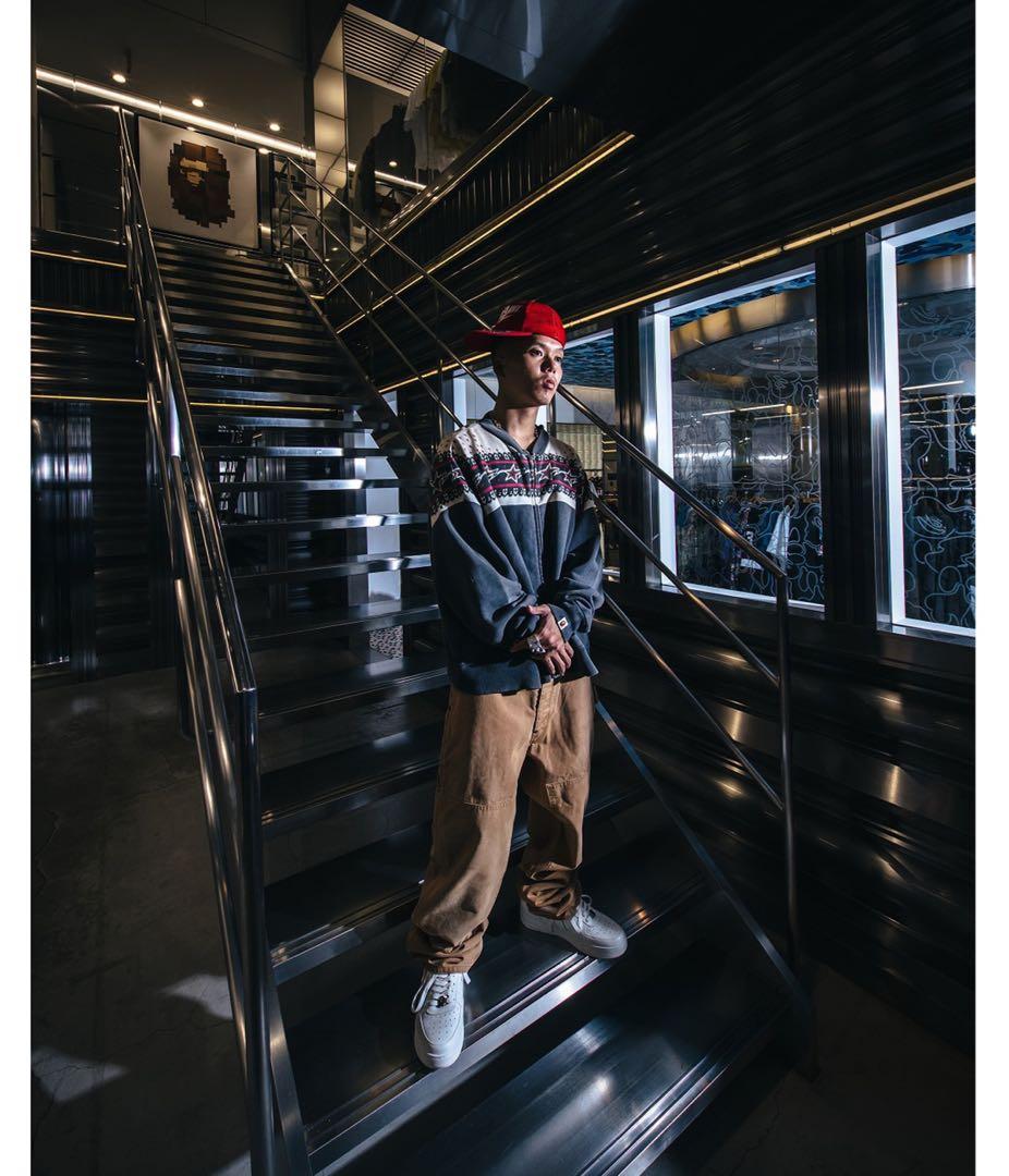 マ*ロ様 セントマイケル　BAPE_MESH CAP RED