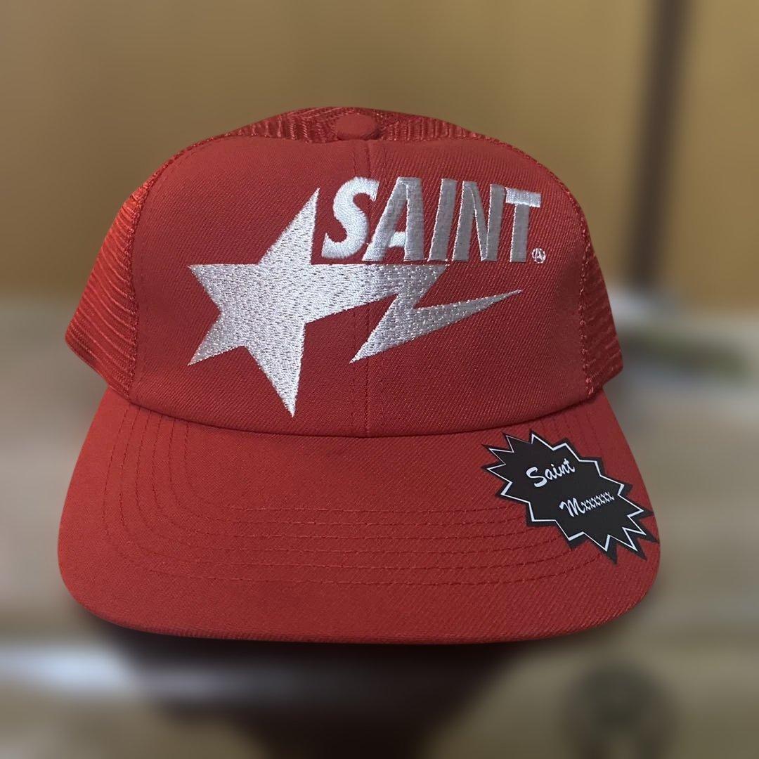 マ*ロ様 セントマイケル　BAPE_MESH CAP RED