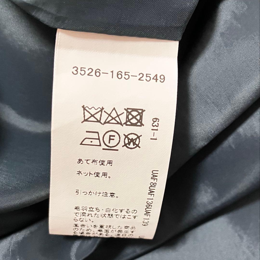 美品　ツイードフリンジワンピース　セレモニー　ネイビー　Aライン　フォーマル　F