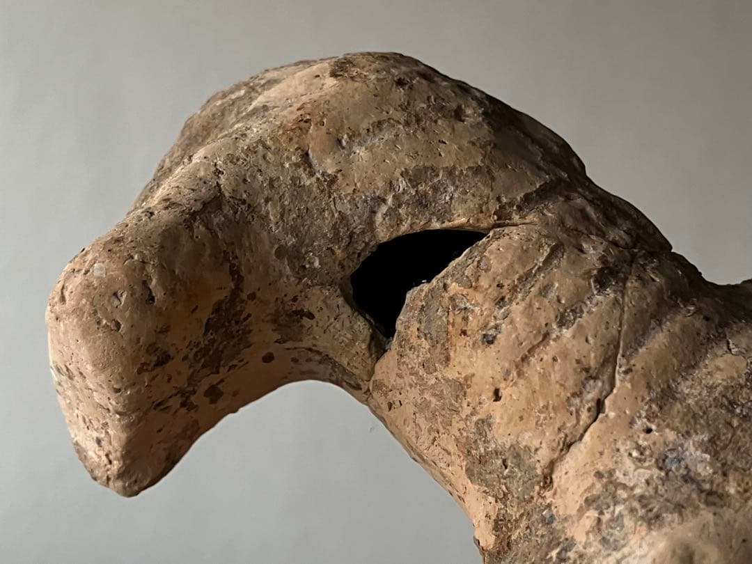 【しぶい、、中国 緑釉加彩馬俑 唐代頃】修復有り 骨董発掘出土土偶土器民藝美術