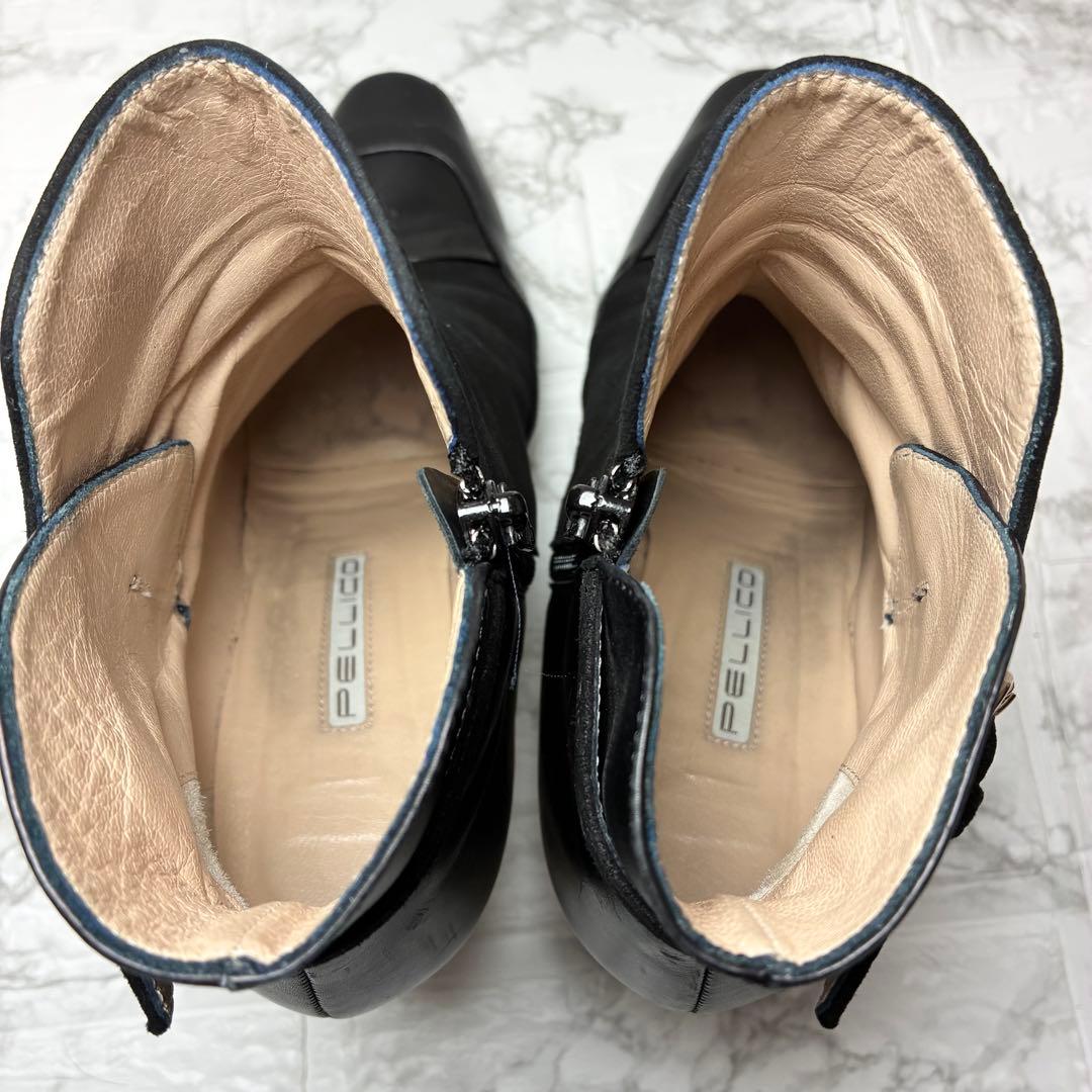 ペリーコ PELLICO ショートブーツ　レザー　スウェード　ベルト　パンプス