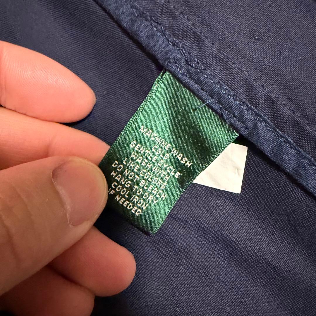 希少美品XLサイズ相当　ローレンラルフローレン　紺ブレザー　金ボタン　ロゴ刺繍