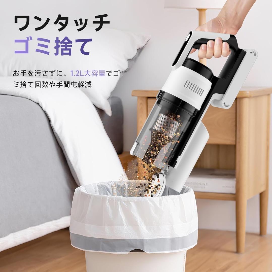 ✨75kPa強力吸引✨コードレス掃除機 55分稼働 自立式 LEDライト 軽量