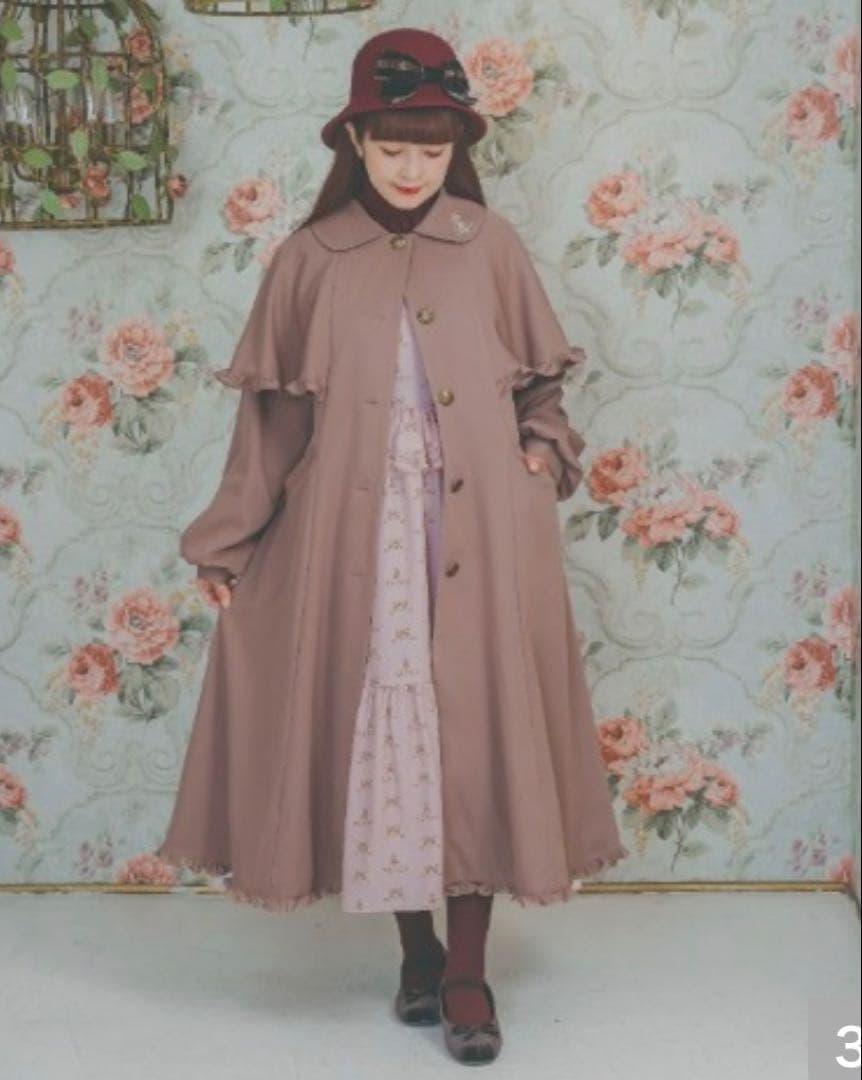 青木美沙子　ニナス　コート　ピンク　しまむら　ベージュ　LL ロリータ