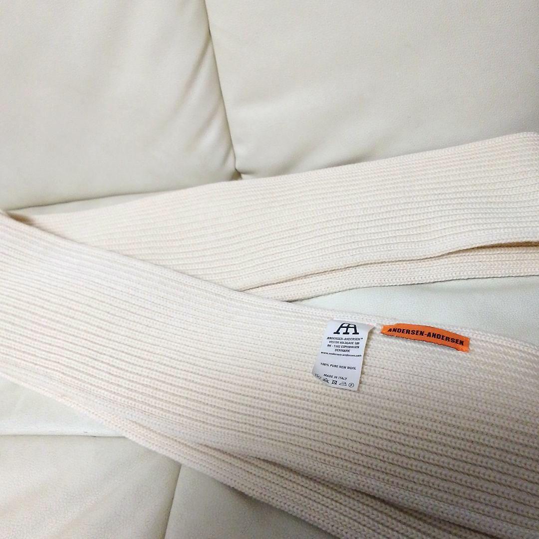 美品　ANDERSEN-ANDERSEN アイボリー　マフラー　レディース　白