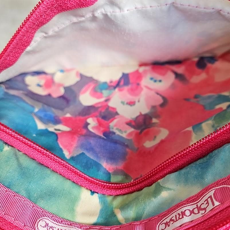 レスポートサック　美品☆ 2wayボストンバッグ 水彩画風花柄　未使用ポーチ付き