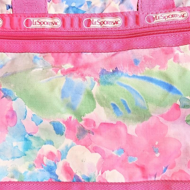 レスポートサック　美品☆ 2wayボストンバッグ 水彩画風花柄　未使用ポーチ付き
