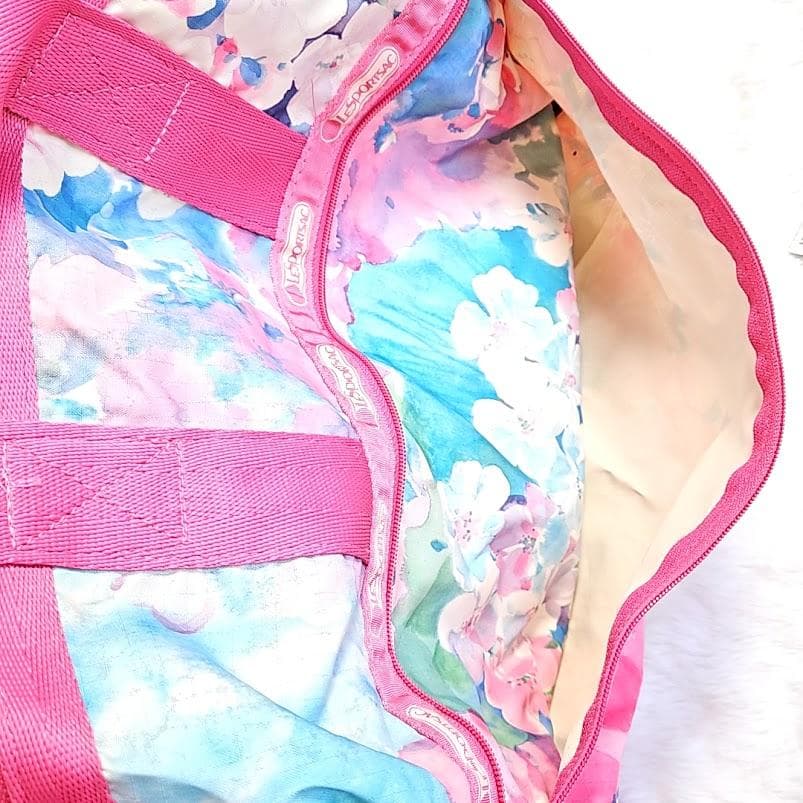 レスポートサック　美品☆ 2wayボストンバッグ 水彩画風花柄　未使用ポーチ付き