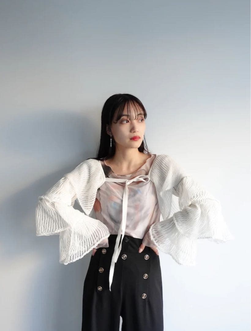 Sahara Tiered Arm Bolero（白・未使用）