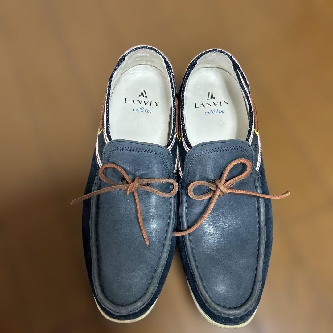 LANVIN ネイビー モカシン