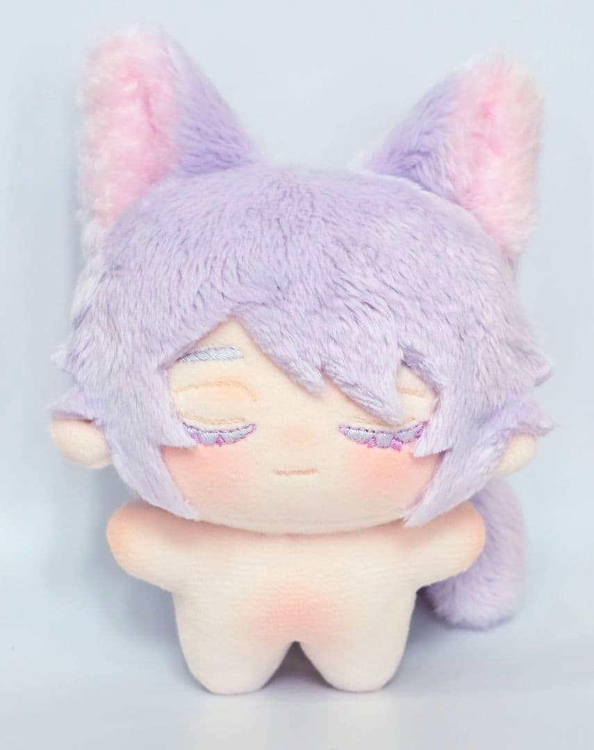 自作 無属性 ぬいぐるみ 藤色の猫くん 10cm
