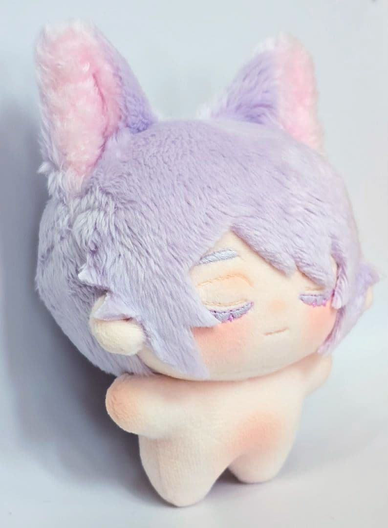 自作 無属性 ぬいぐるみ 藤色の猫くん 10cm