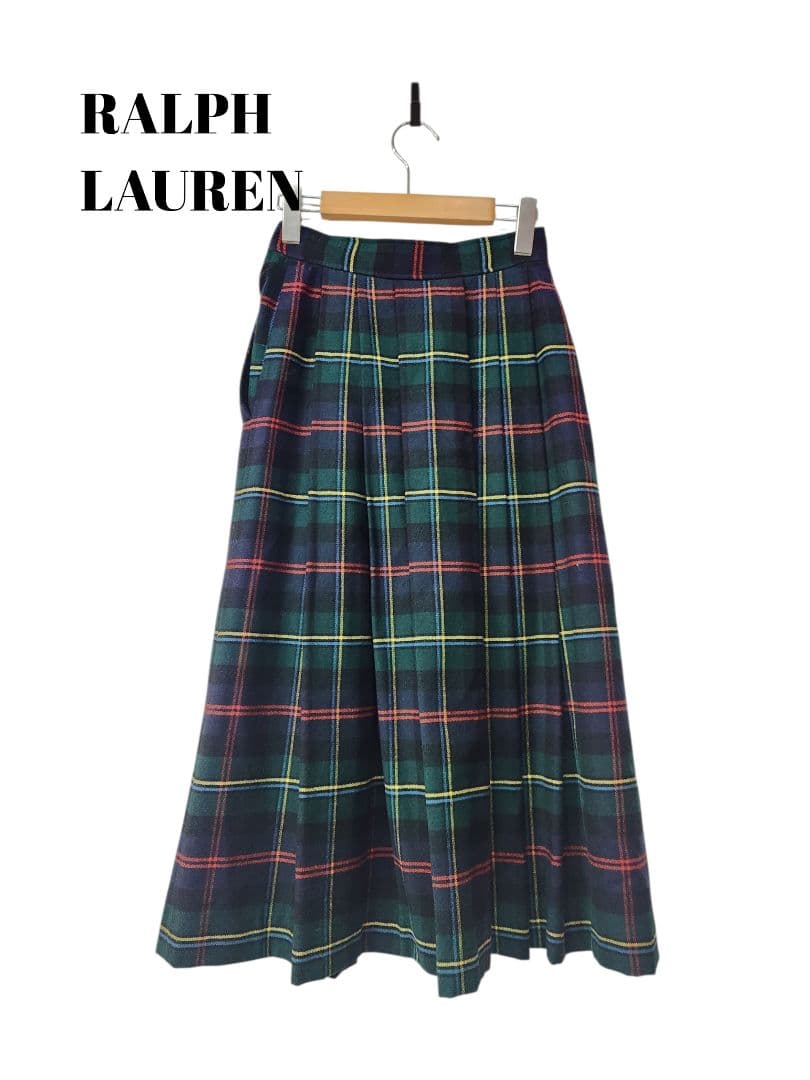 1111824　RALPH LAUREN　タータンチェック　プリーツロング