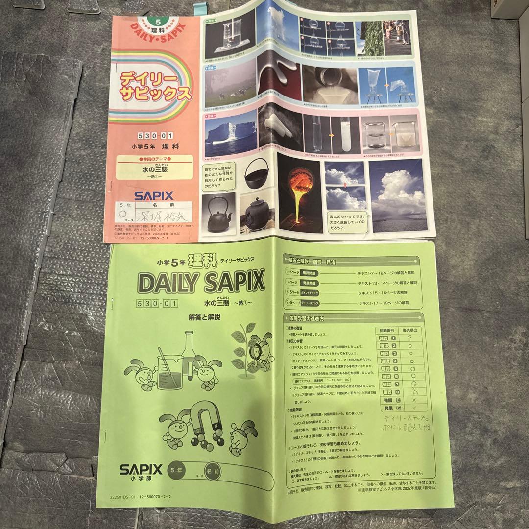 サピックスSAPIX　5年　理社1年分　テキスト　フルセット
