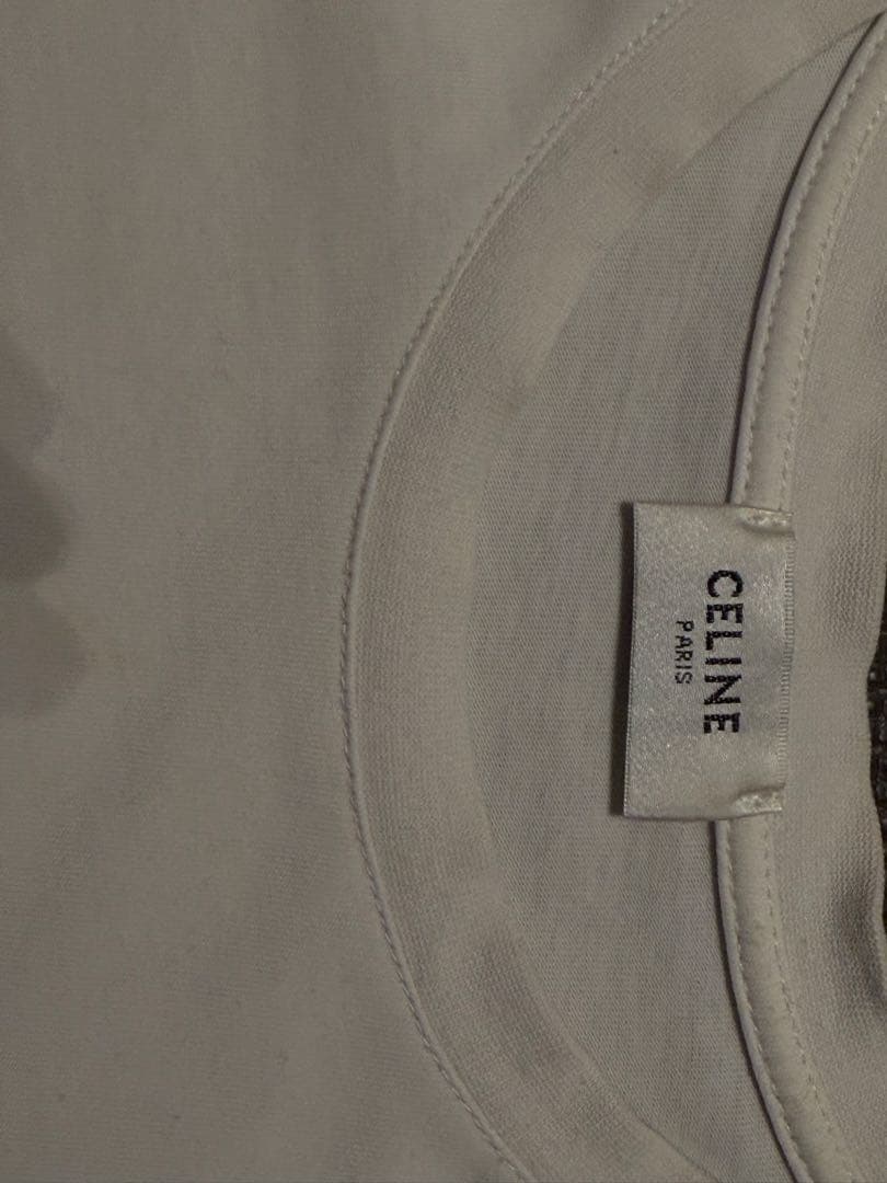 CELINE　セリーヌ　ロゴスタッズ　Tシャツ　ホワイト