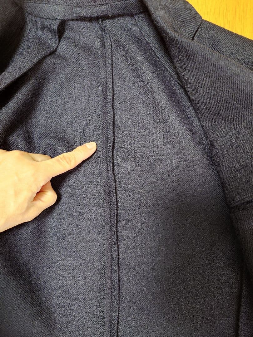 LARDINI シャドーグレンチェック ネイビージャケット 44