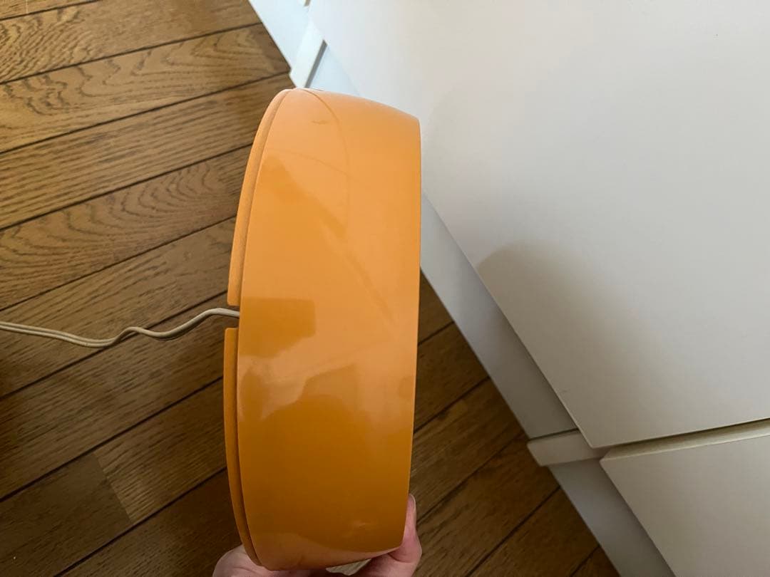 ナショナル 電気時計　レトロ 壁掛け時計 丸型 オレンジ スイープ