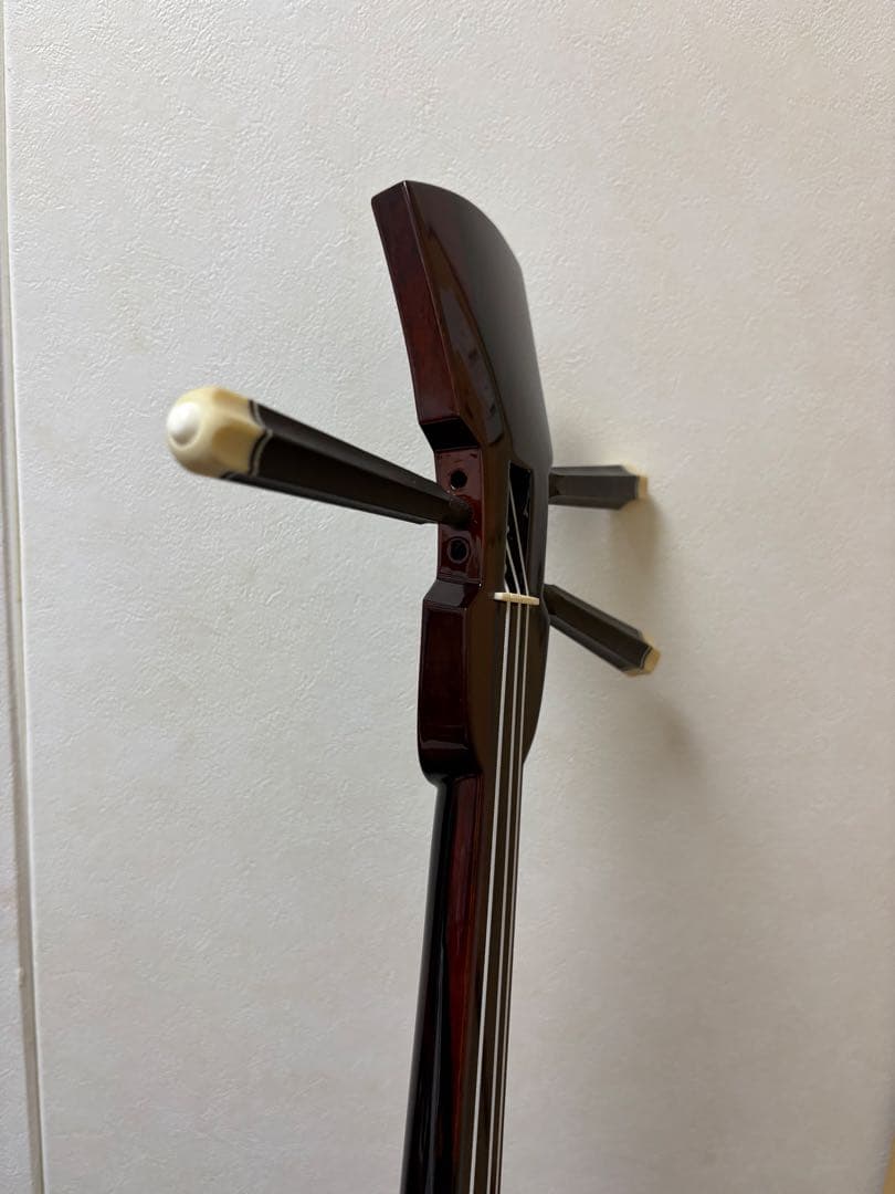三線　南風原型　縞黒檀本皮張り