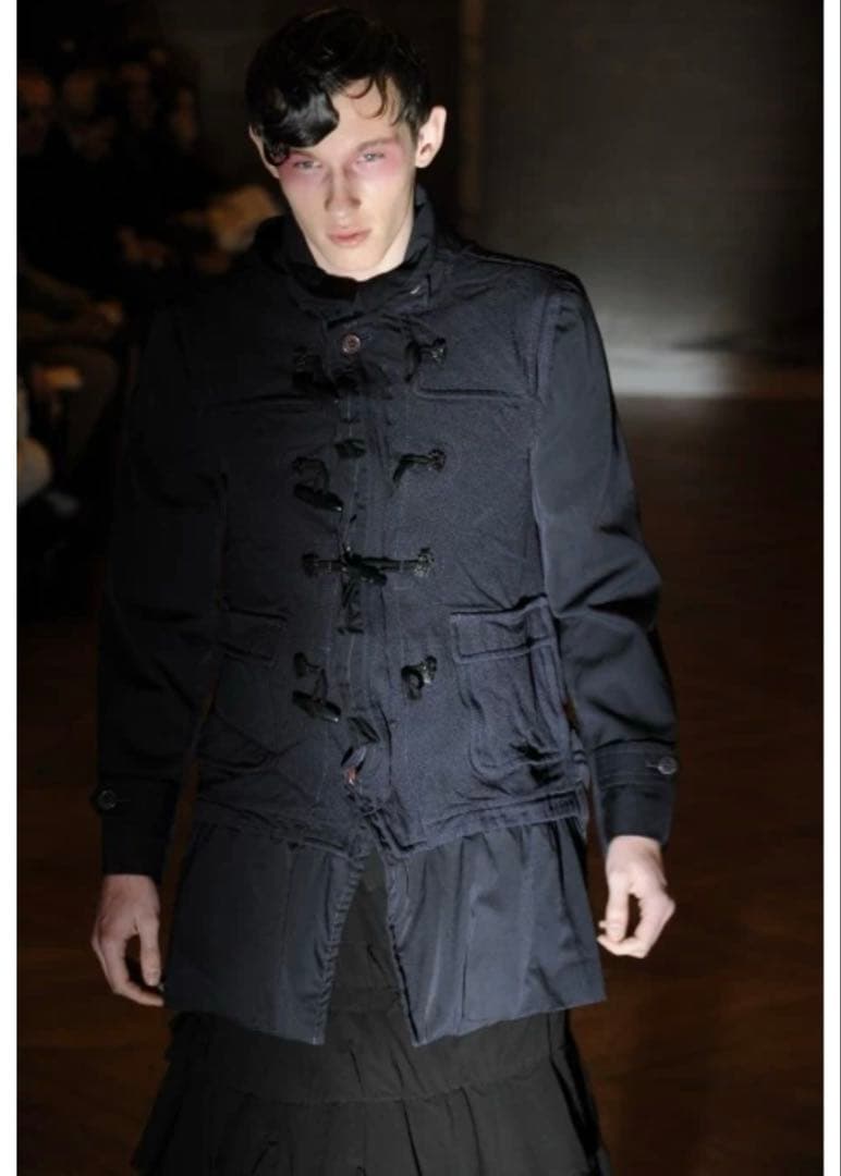 オムプリュス 09AW エステルドッキングダッフルPコート XS ブラック 美品