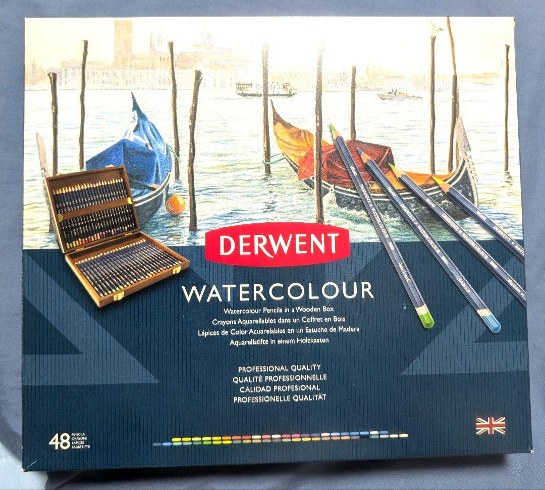 枯れススキさん専用【新品】Derwent 水彩48色セット 木製ボックス