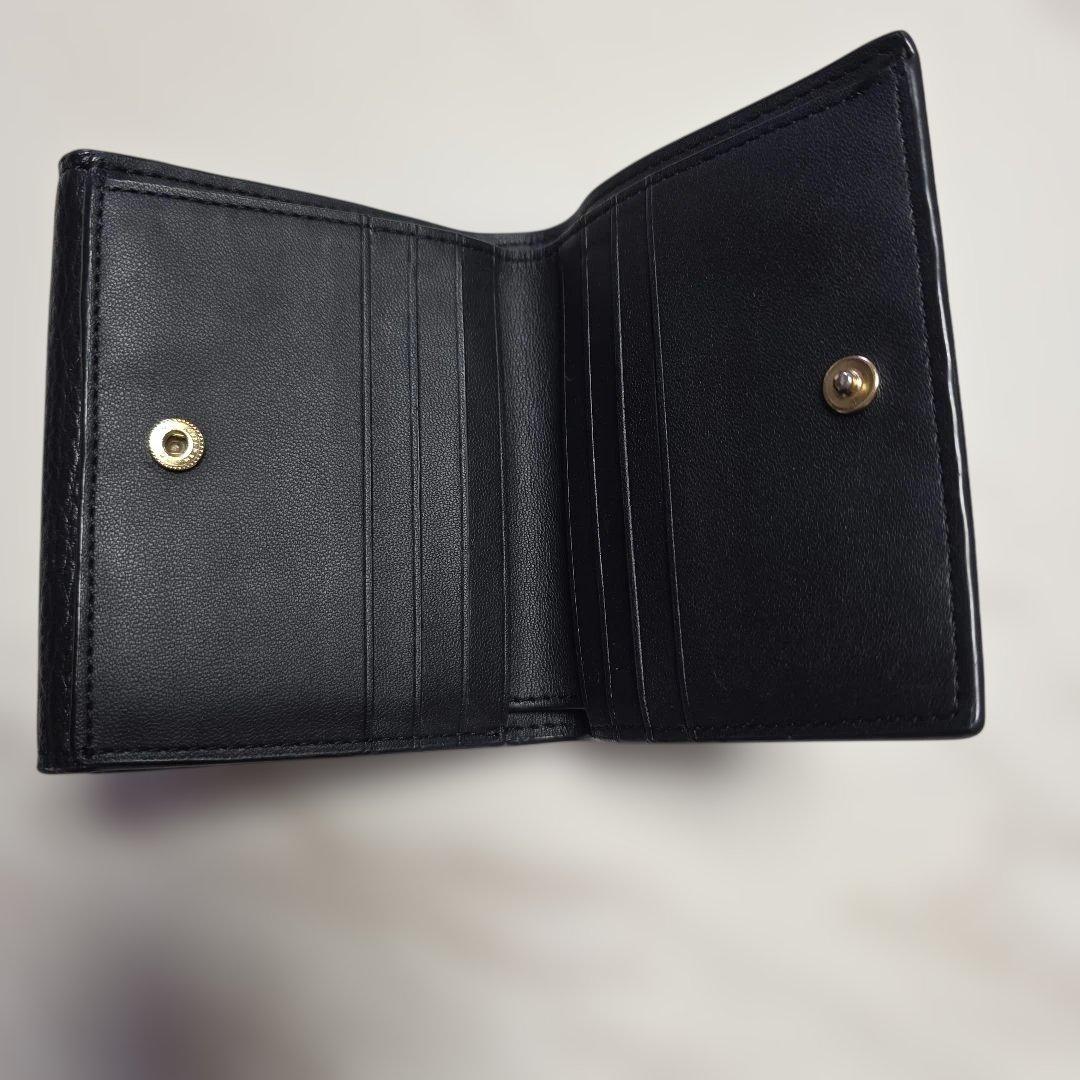 COACHブラックレザー二つ折り財布
