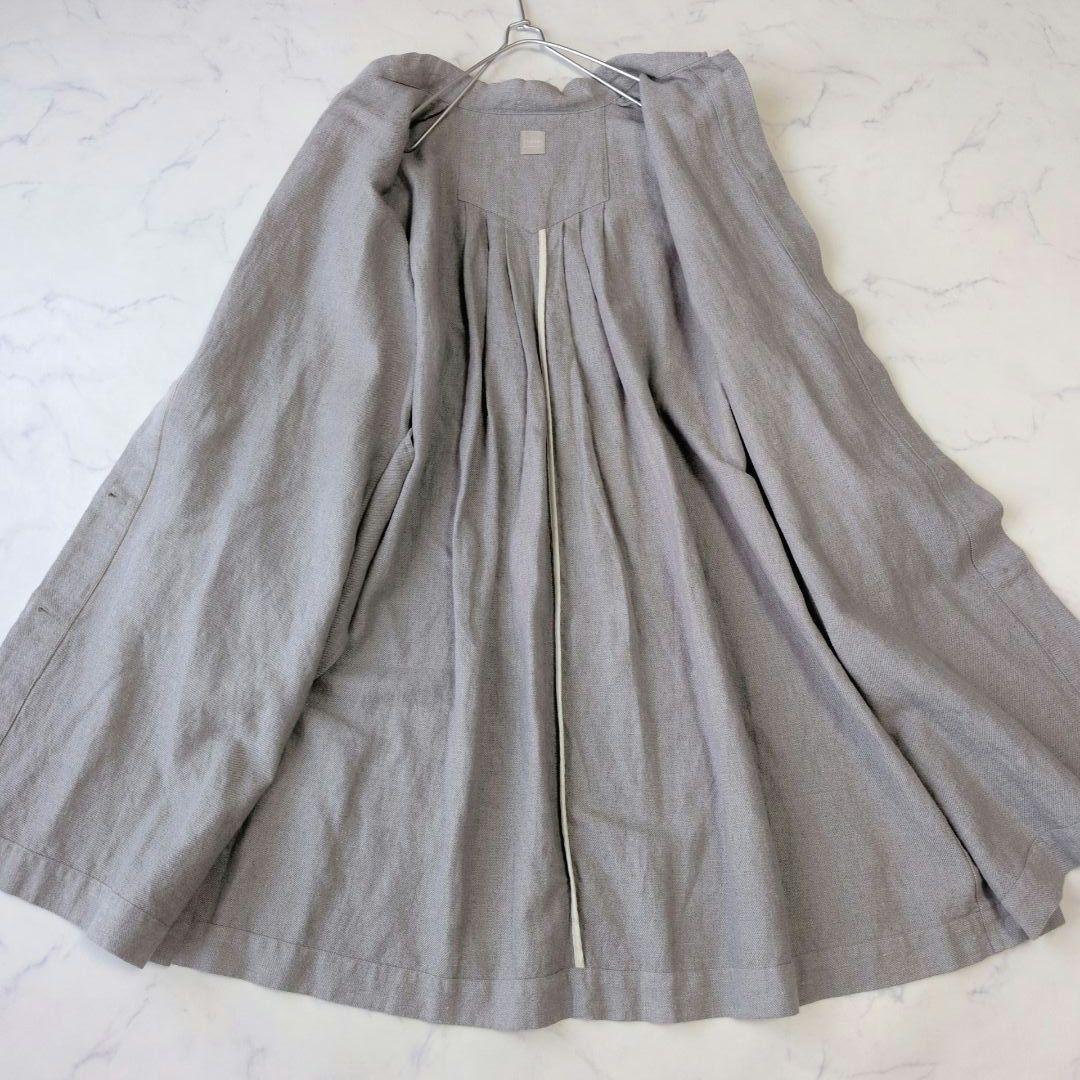 美品✨️TSUHARU ツハル Mos2 ロングコート コットンリネン グレーF