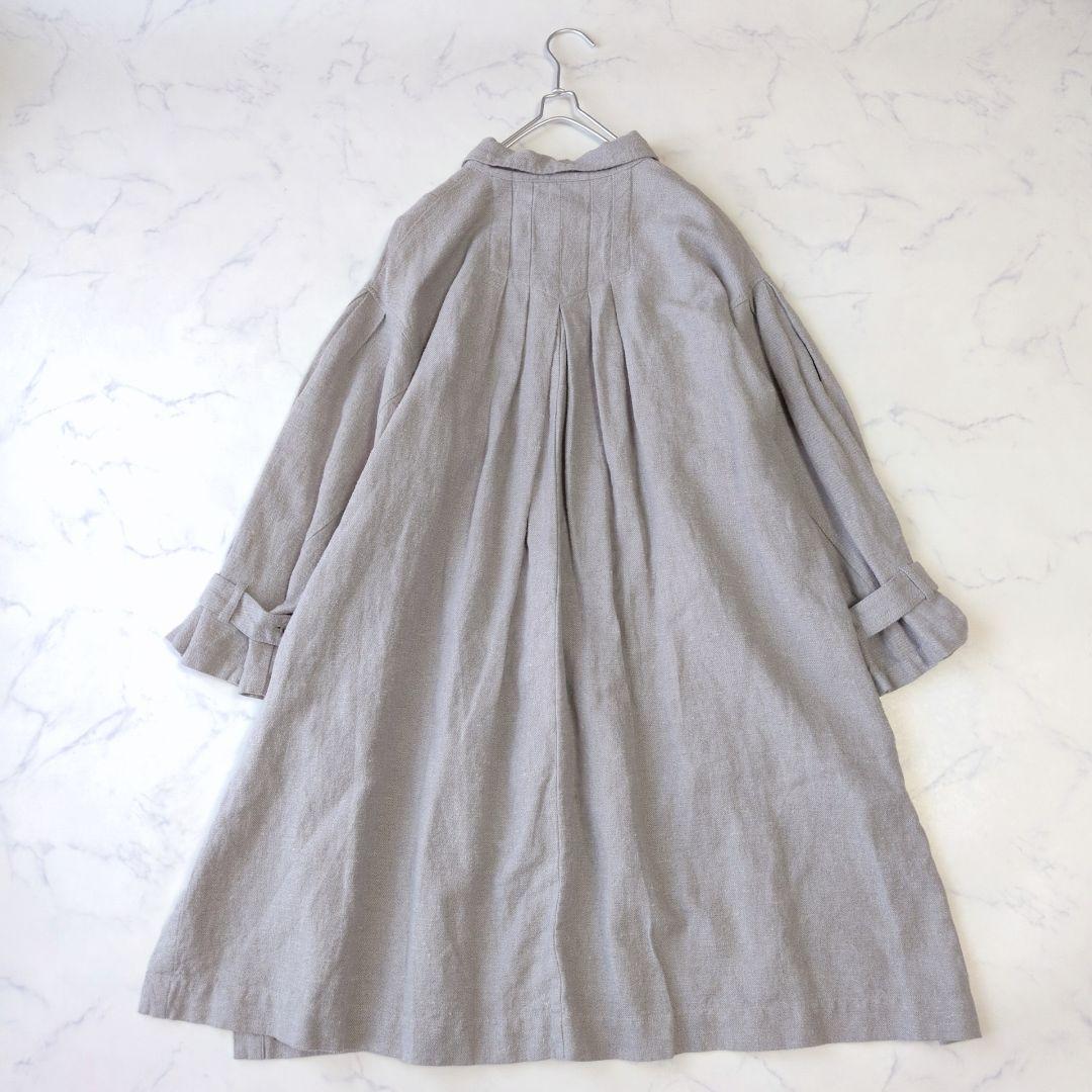 美品✨️TSUHARU ツハル Mos2 ロングコート コットンリネン グレーF