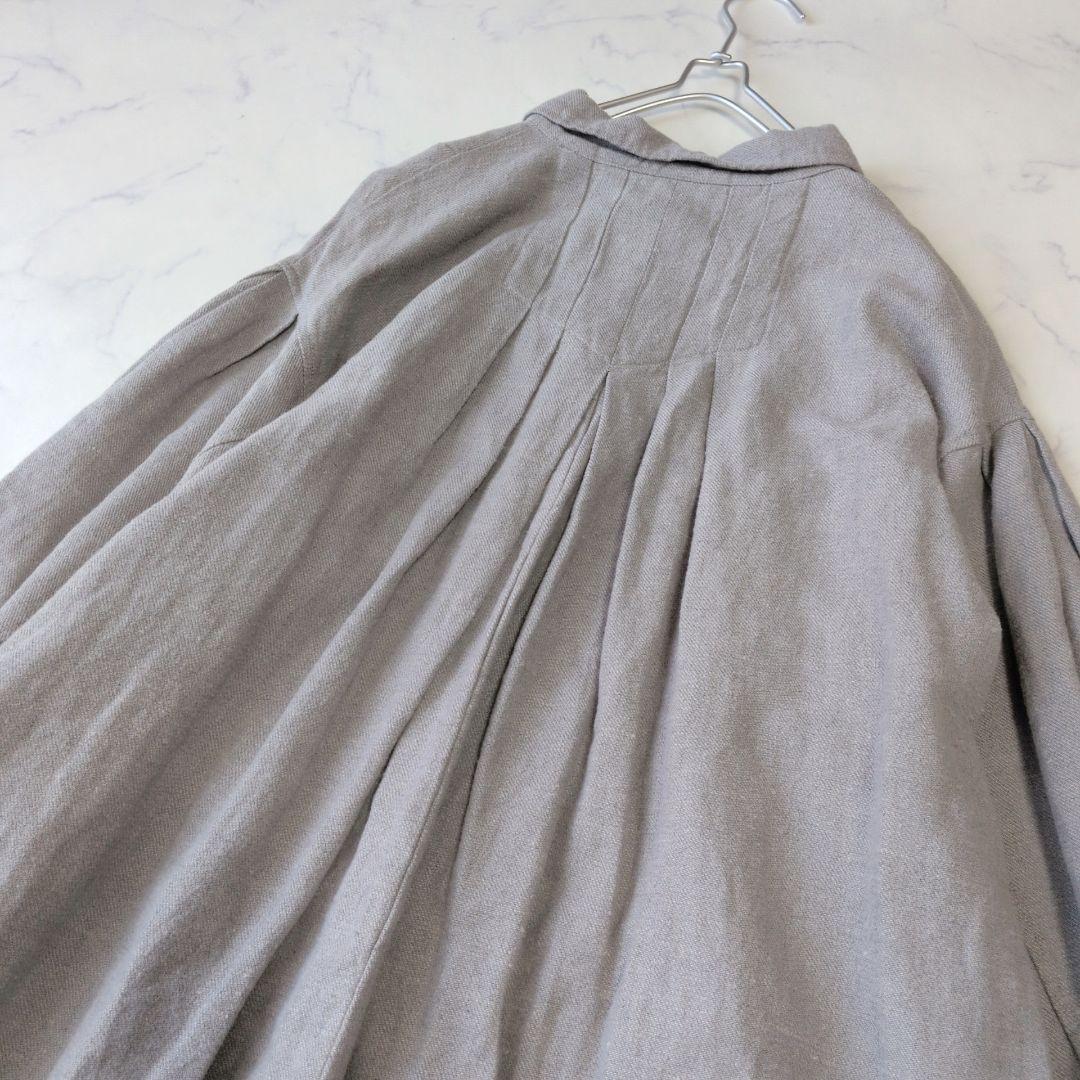 美品✨️TSUHARU ツハル Mos2 ロングコート コットンリネン グレーF
