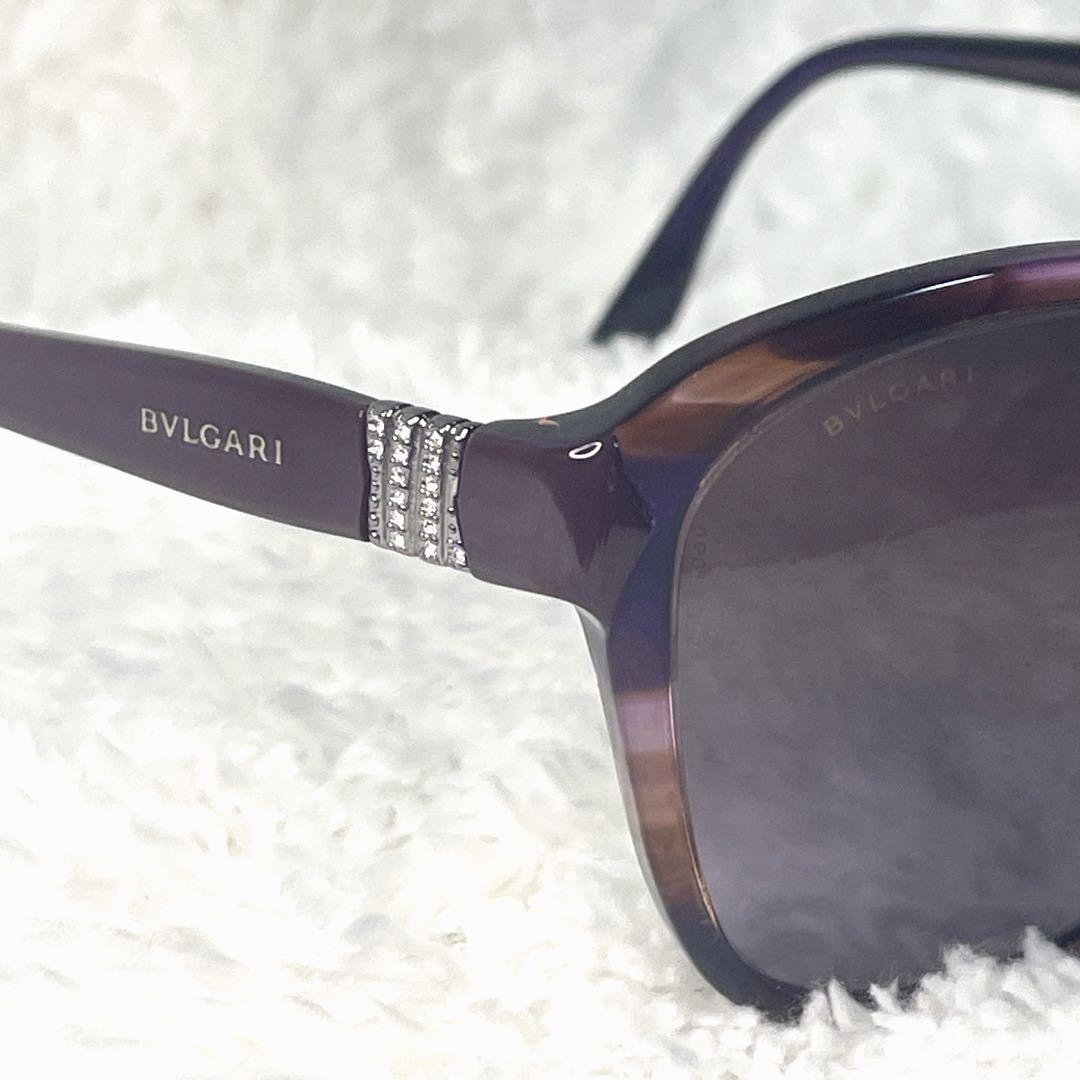 BVLGARI サングラス セルペンティ装飾 パープル 美品 イタリア製