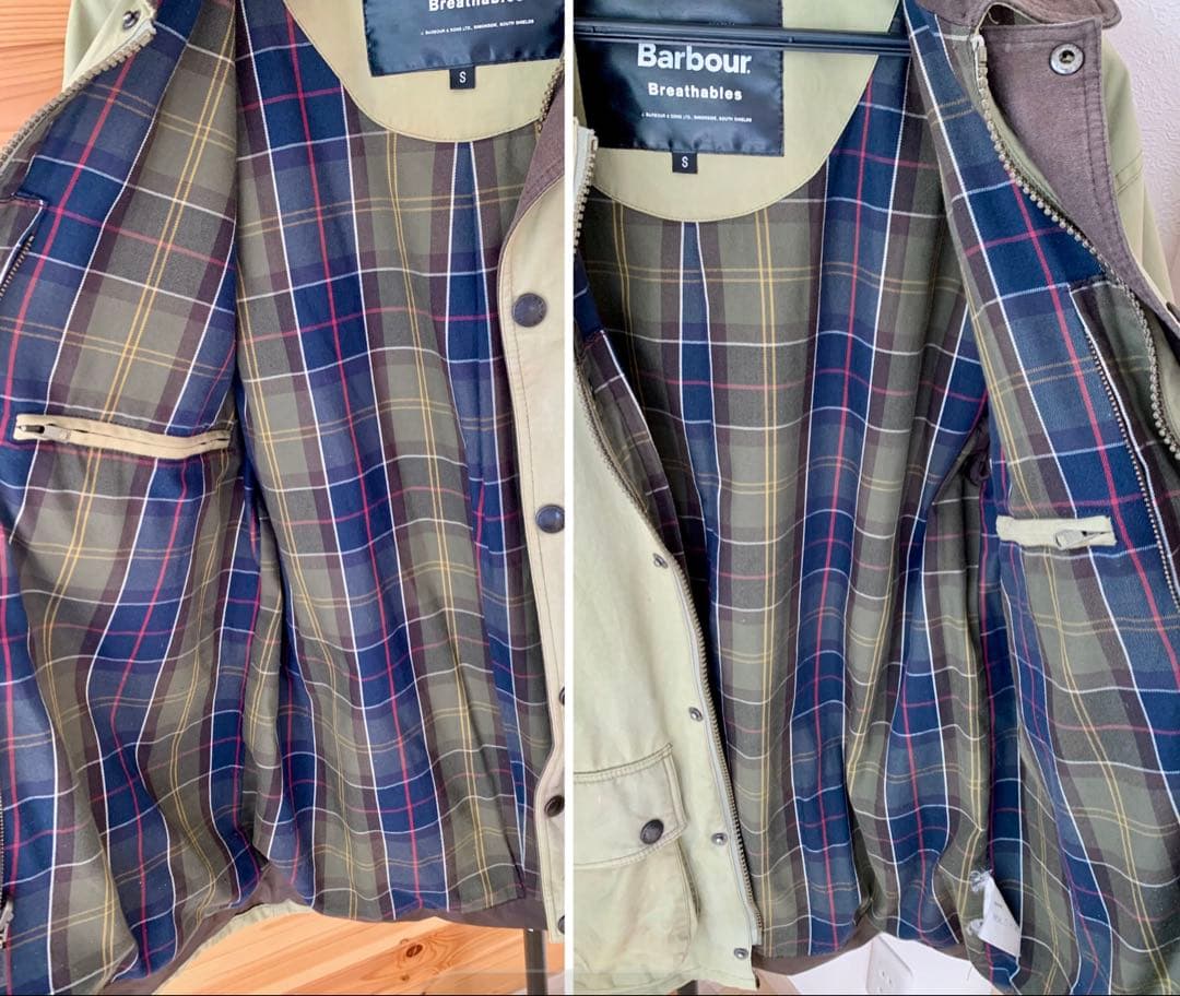 Barbour FOUNTAINE BLEU S セージ ノンオイル バブアー