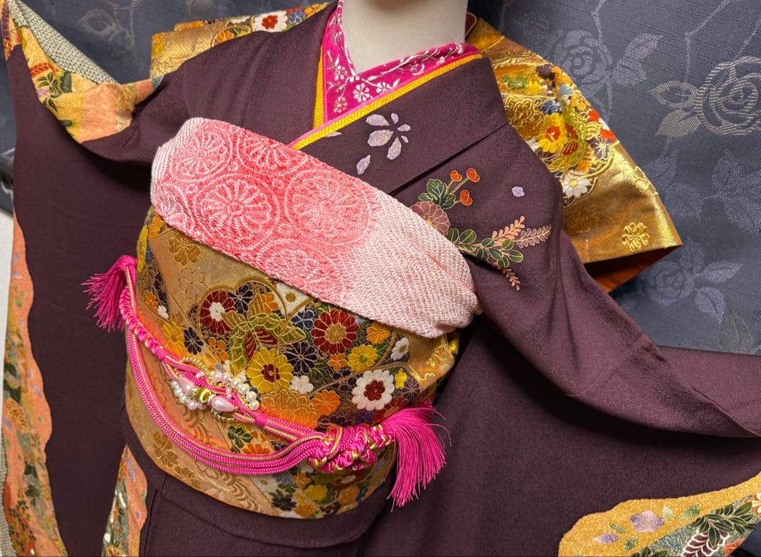 正絹振袖フルセット（杜若色）★金駒刺繍★金彩