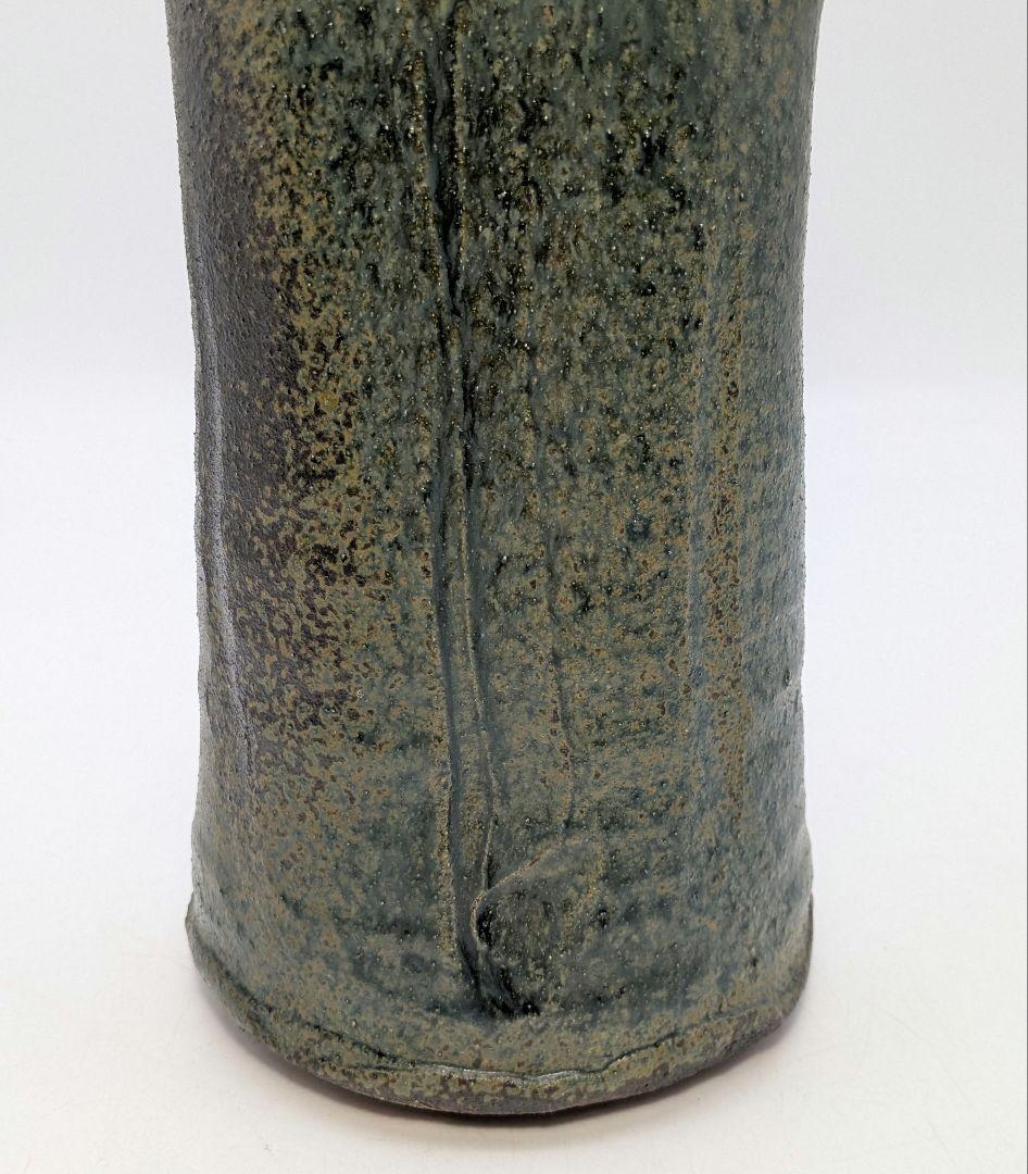 龍窯 河村益弘 瀬戸焼 鉄彩花瓶 共箱 花器 フラワーベース 花入 花生 華道具