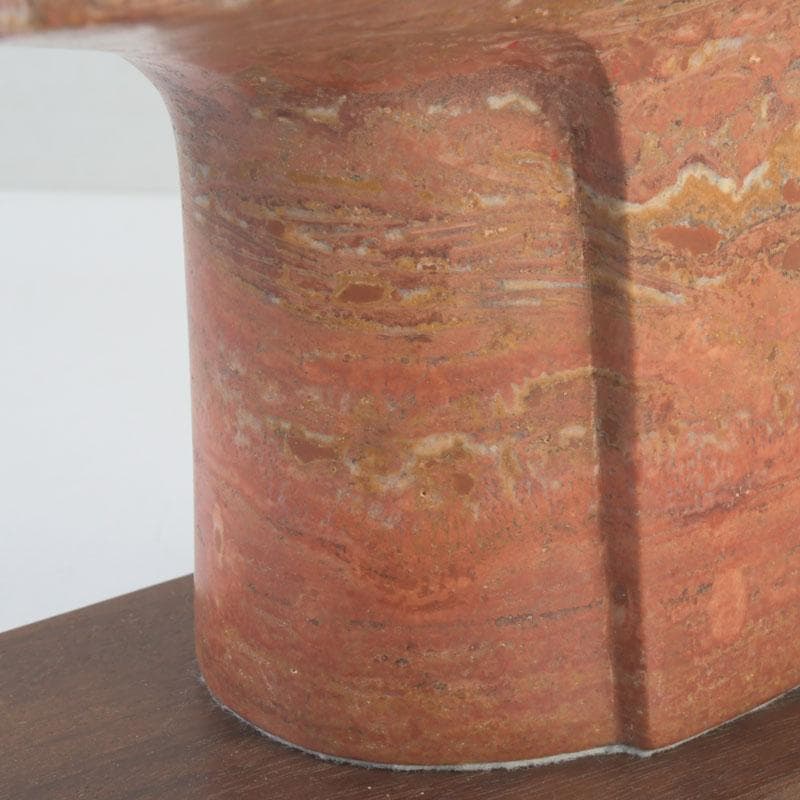 彫刻家　大成浩作　石彫刻　「風の地平線ー蜃気楼」　置物　展覧会本付　V　9851